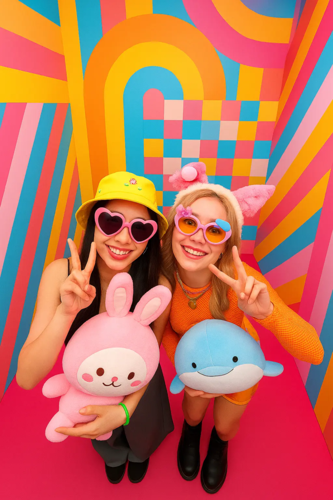 Cabine de photobooth coréen de chez KONEO “Cabine Pop” : un photobooth ultra-coloré inspiré des années 70 et des univers kawaii. Parfait pour des selfies joyeux et vitaminés dans une explosion de couleurs.