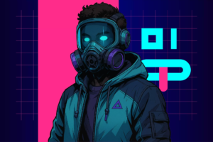 Ce personnage au masque technologique et aux yeux luminescents incarne la force intérieure et la créativité brute du crew KONEO. Sa tenue turquoise et son allure cyberpunk traduisent la dimension urbaine et immersive du concept : un mélange entre art digital, photo et culture underground. À travers lui, KONEO affirme son identité : un studio photo immersif où chaque décor et chaque avatar reflète une émotion, un style, une vision.